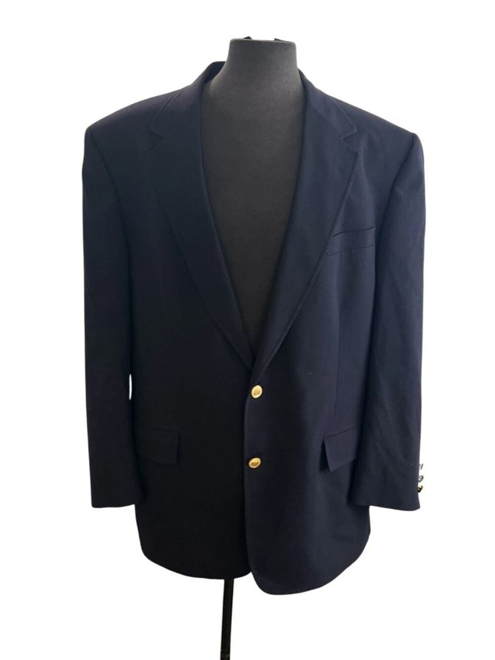 Size 46R Classic Brooks Brothers Men's Navy Blue Wool Blazer Two Button